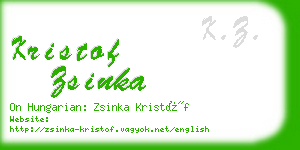 kristof zsinka business card